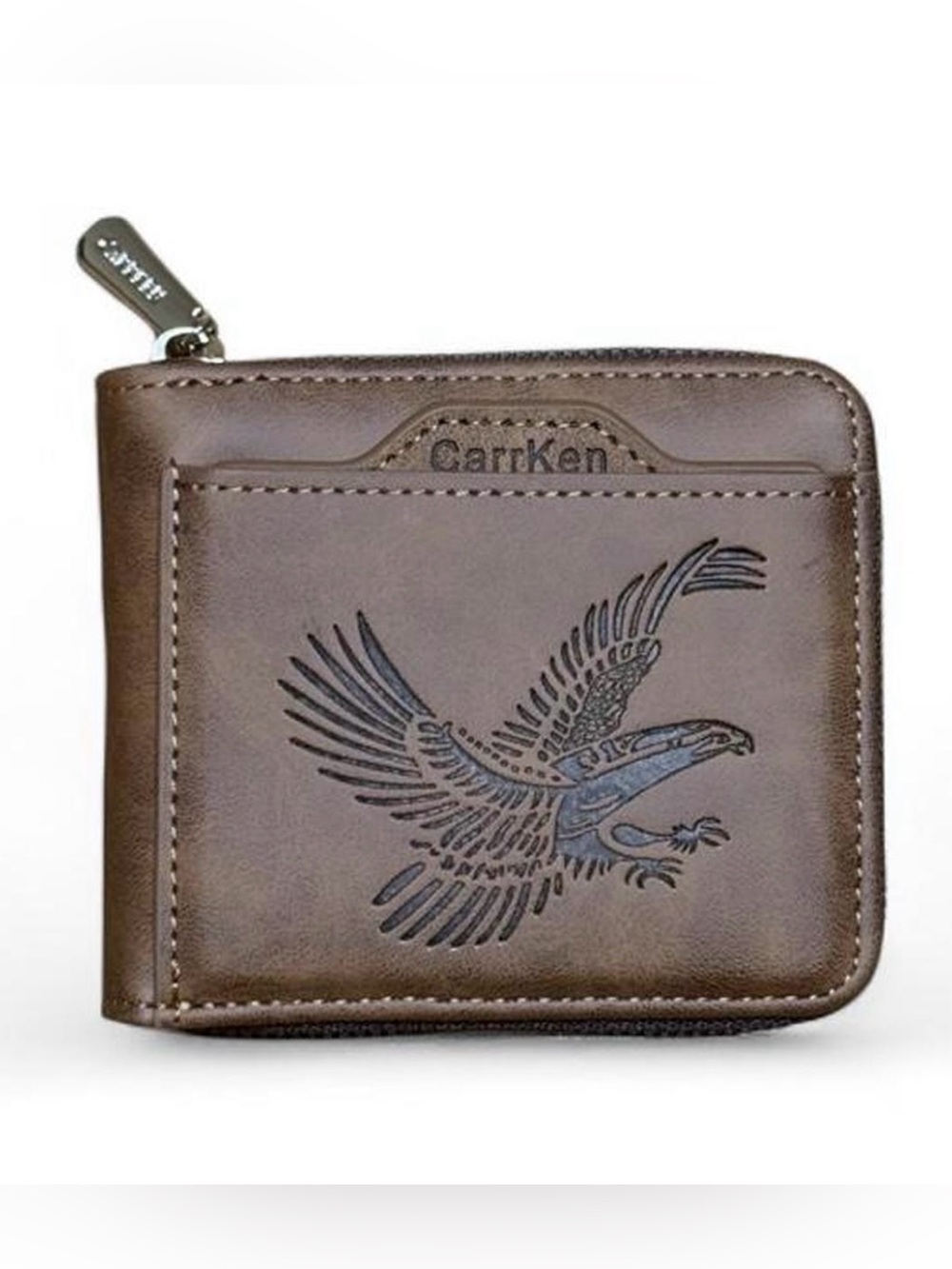 Brown Leather Zip Wallet for Men